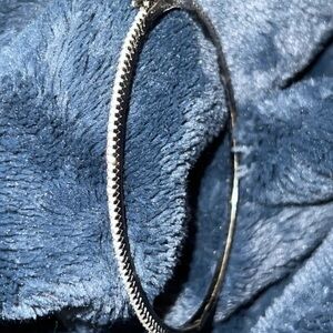 Vintage Sterling Silver Cz Tennis Bangle Bracelet *read